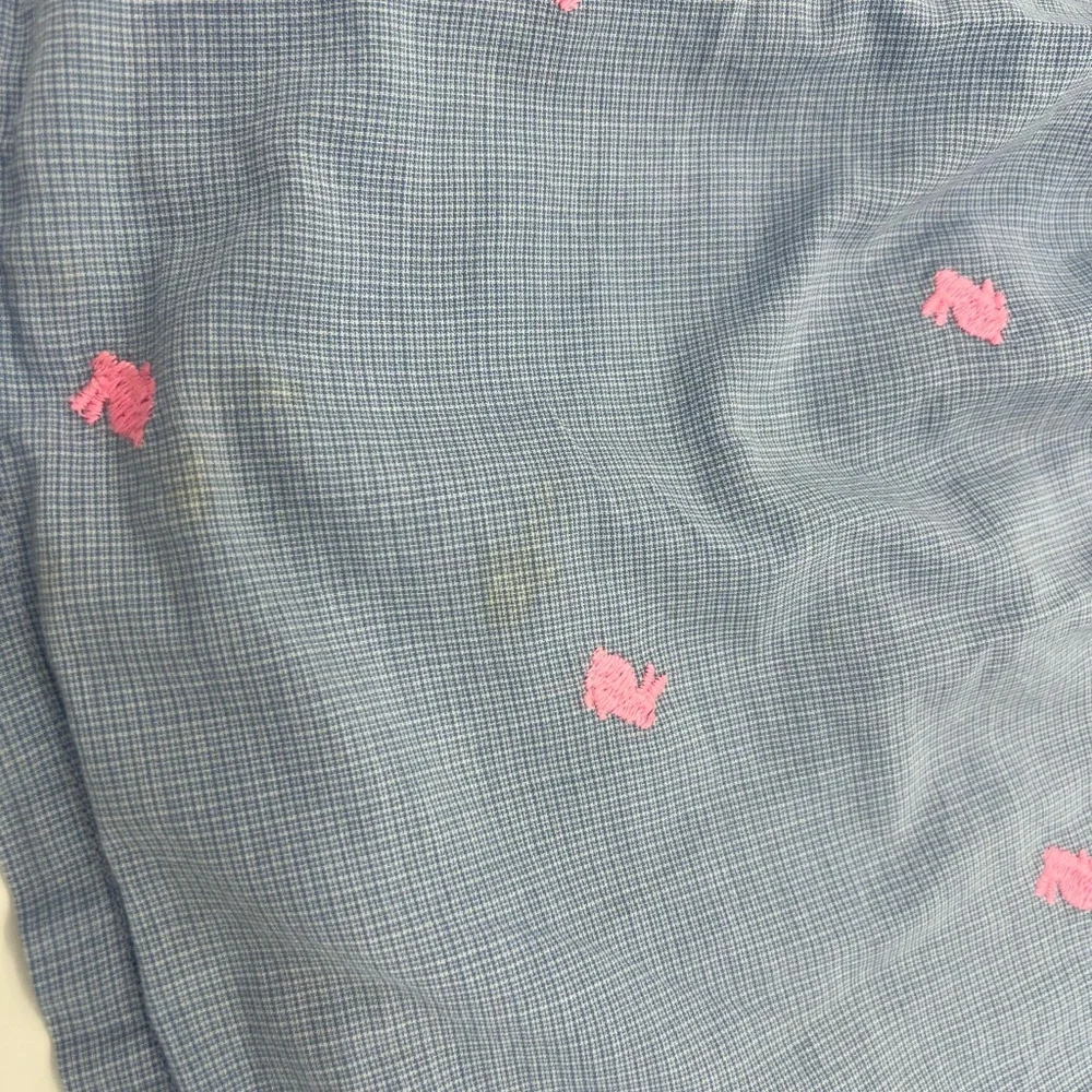 Baby Gap Dress Girl Blue With Pink Bunnies 18-24 Months Pink Bows